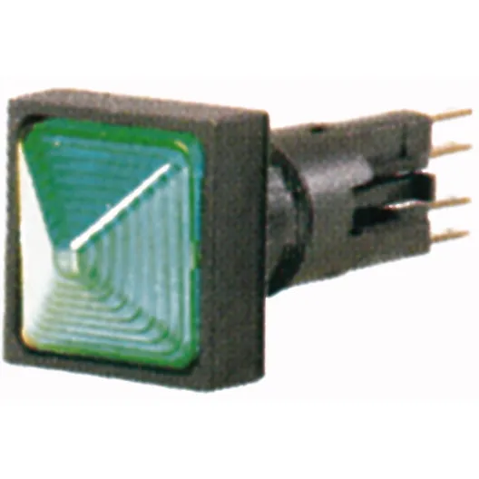 Q25LH-GN RMQ16 luz piloto cuadrado 25X25mm Cónico S/foco 16mm Verde